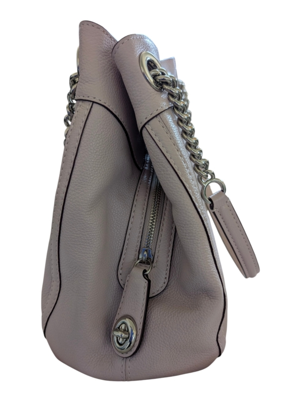 Coach Edie Soft Pink Pebbled Leather Shoulder Bag with Chain Straps. GWP - Picture 10 of 12